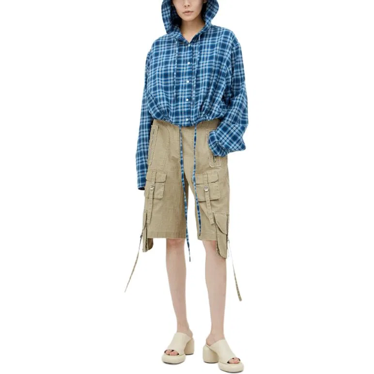 Рубашка женская в клетку Acne Studios Medium Blue/Gray Blue — фото 3