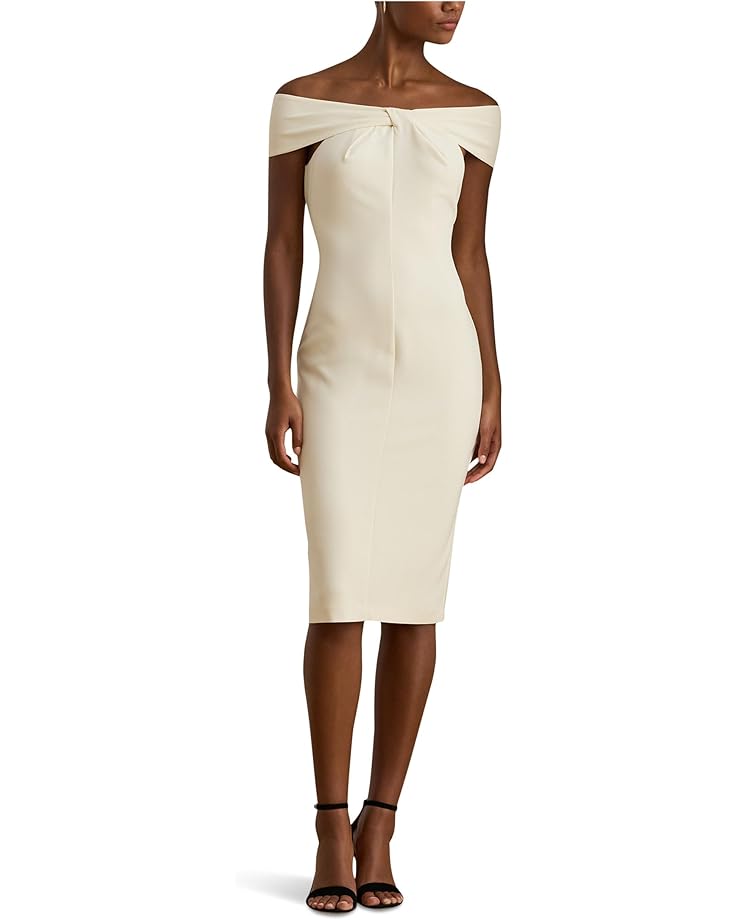 

Женское коктейльное платье Lauren Ralph Lauren Twist-Front Crepe, Mascarpone Cream
