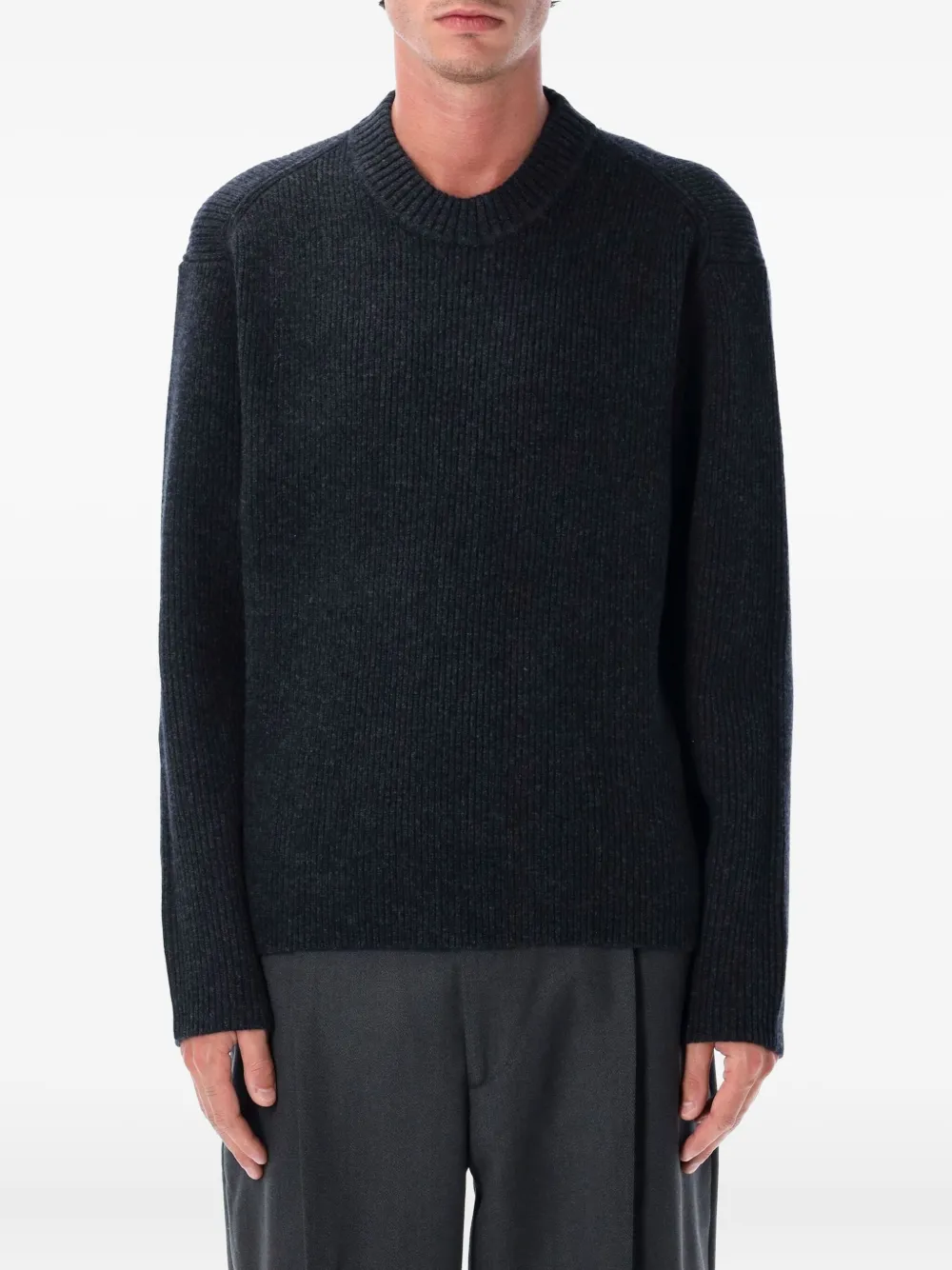 

Флотский ребристый свитер с круглым вырезом Berner Kühl, серый