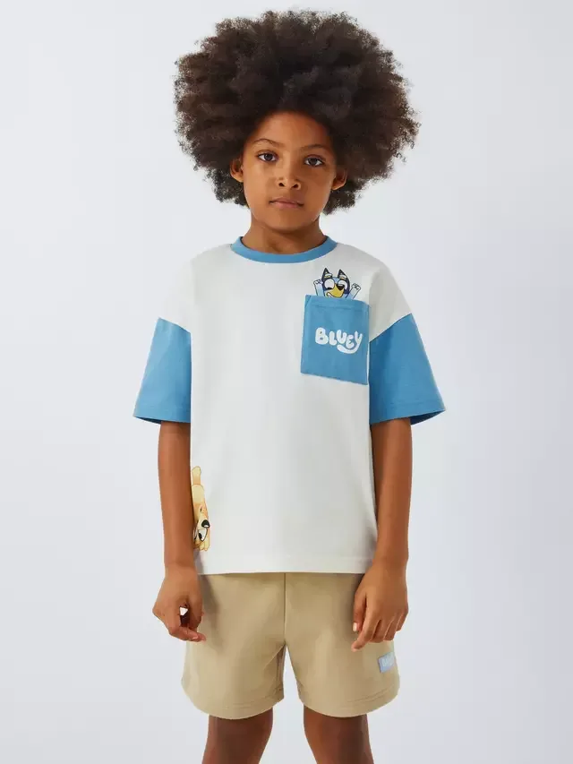 Детский комплект Bluey: футболка и шорты, белый/разноцветный Brand Threads — фото 2