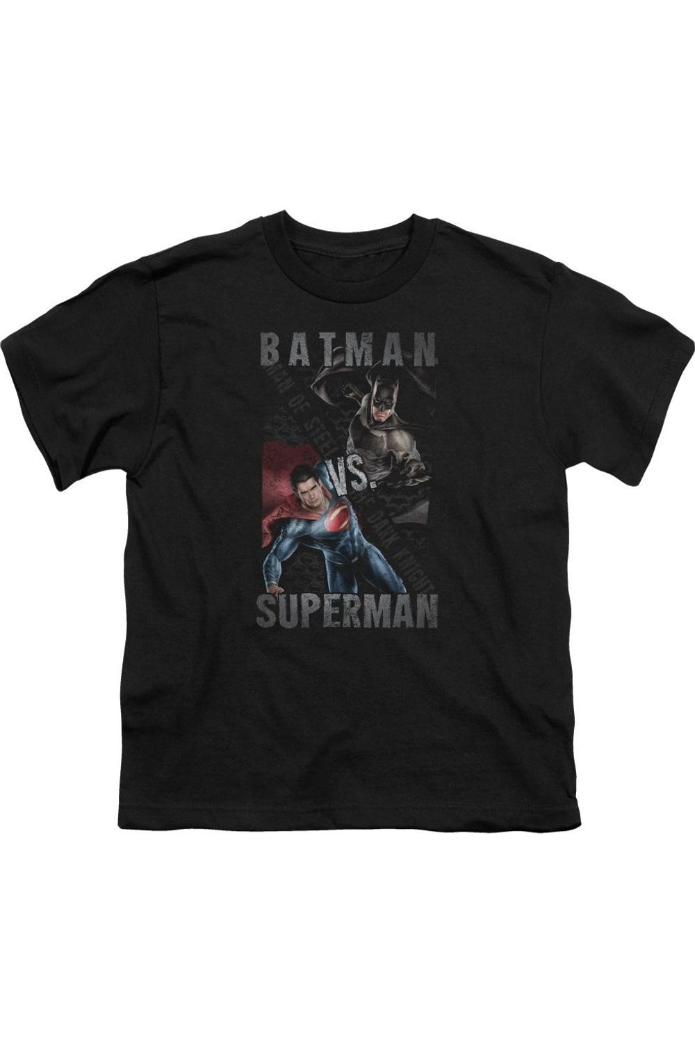 

Футболка с коротким рукавом для детей "Бэтмен против Супермена" с принтом героев Gildan, черный