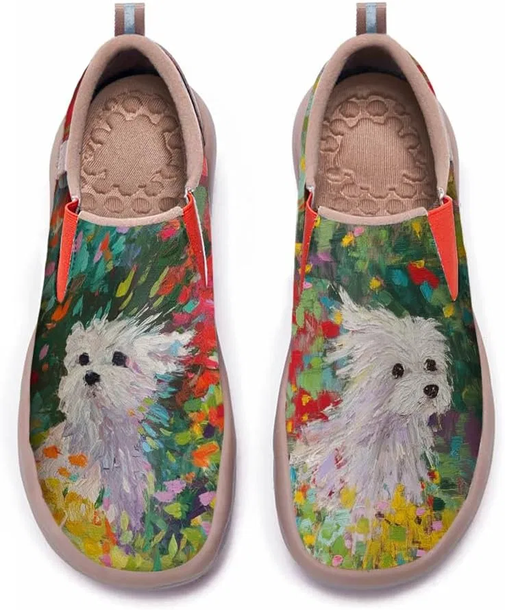 Мокасины с принтом Men's Art Painted Sneakers, белая собака-01 Solepulse