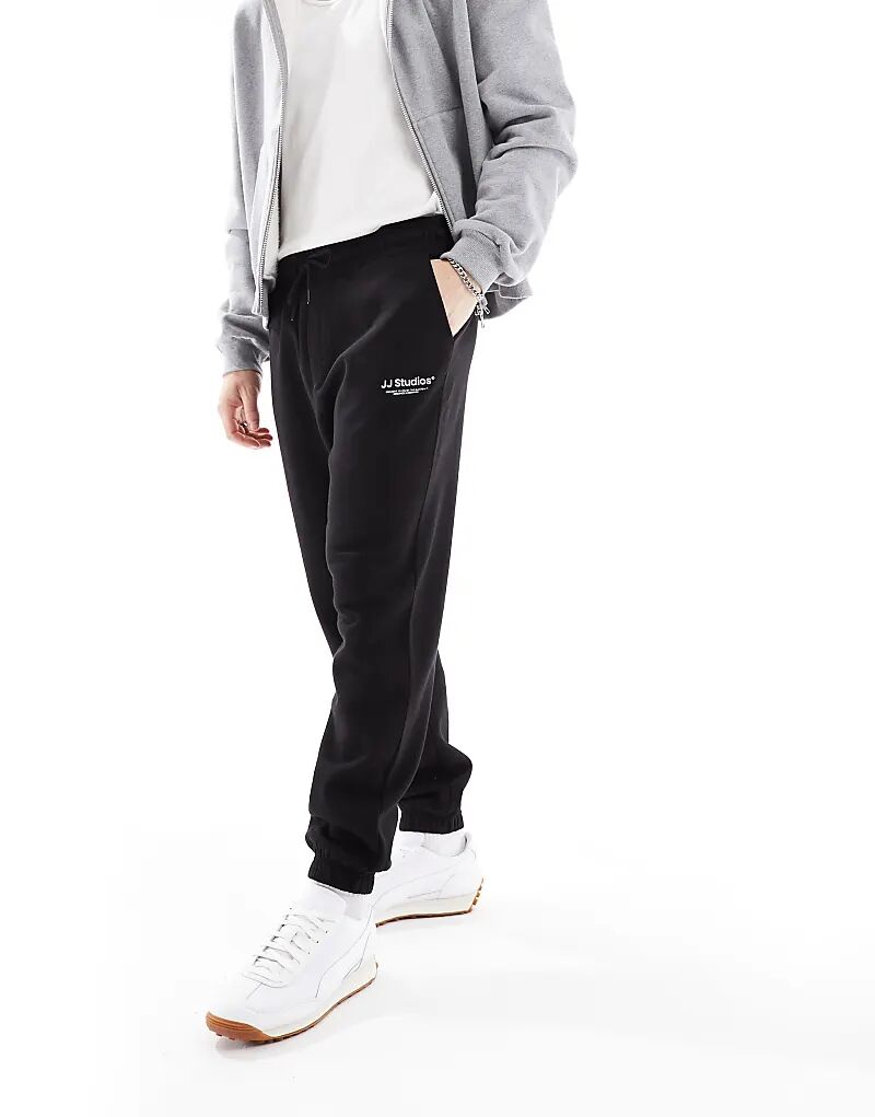 

Свободные спортивные брюки Jack & Jones с логотипом черного цвета