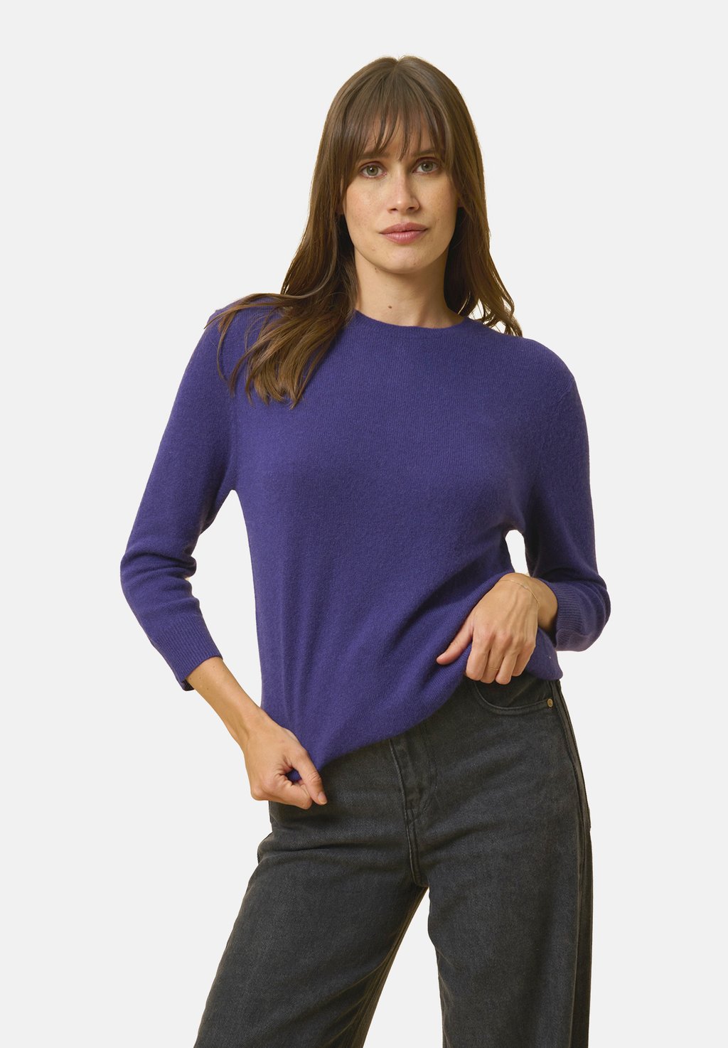 

Кардиган COL ROND DOS Just Cashmere, фиолетовый