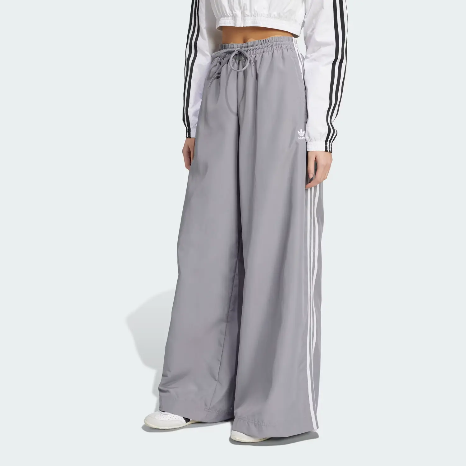 Вязаные спортивные штаны женские серые Adidas Originals, серый — фото 3