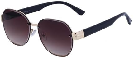 

Круглые солнцезащитные очки без оправы для женщин, винтажные солнцезащитные очки неправильной формы для мужчин, металлические оправы, очки с защитой от УФ-излучения UV400 MTZJH, C2brown