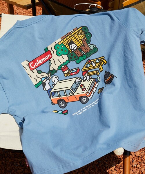 

Футболка с коротким рукавом, принт на спине Coleman x Matsui x FREAK'S STORE, серая