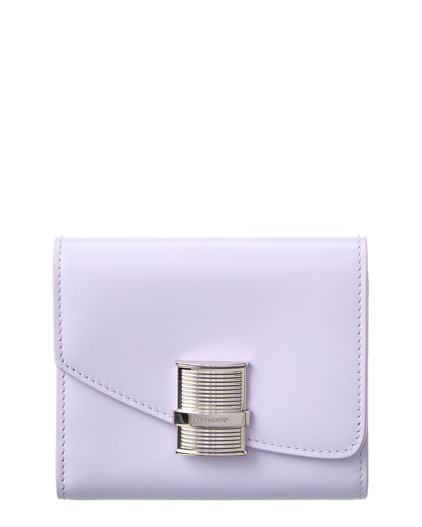 

Компактный кожаный кошелек Ferragamo Fiamma Salvatore Ferragamo, фиолетовый
