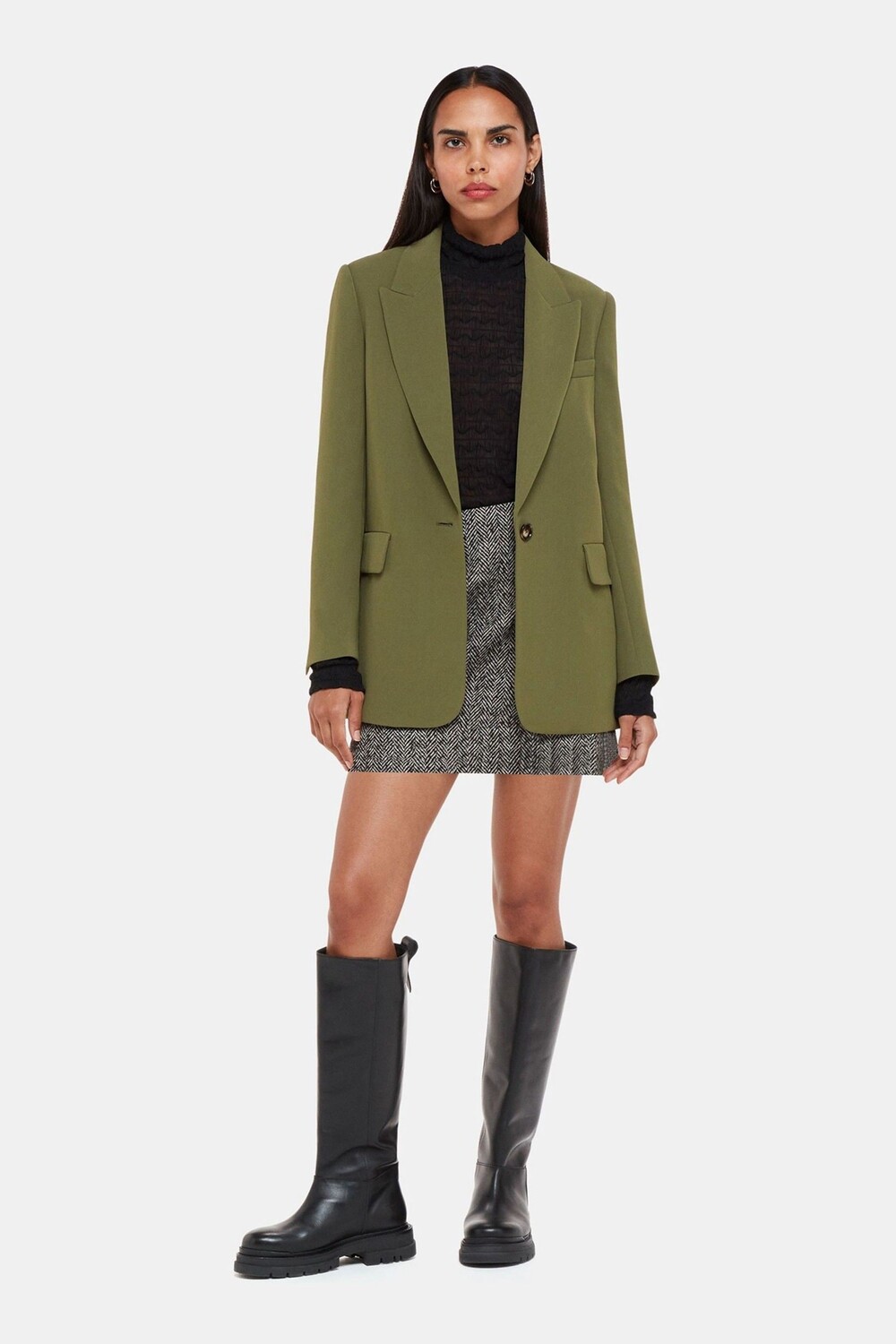 

Креповый пиджак-бойфренд Whistles, зеленый