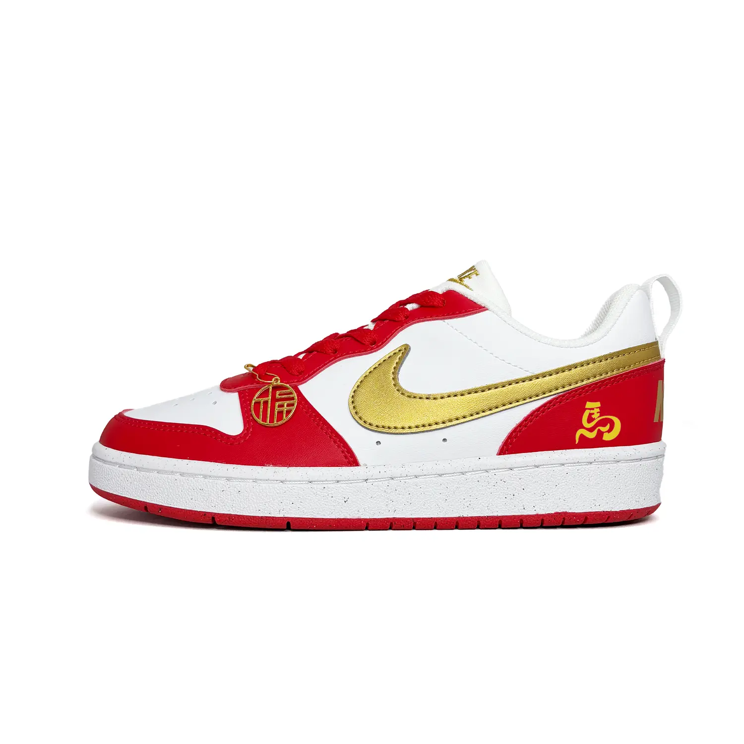 

Nike Court Borough Instant Prosperity устойчивые к истиранию и скольжению низкие кроссовки для скейтбординга Gold Red для подростков