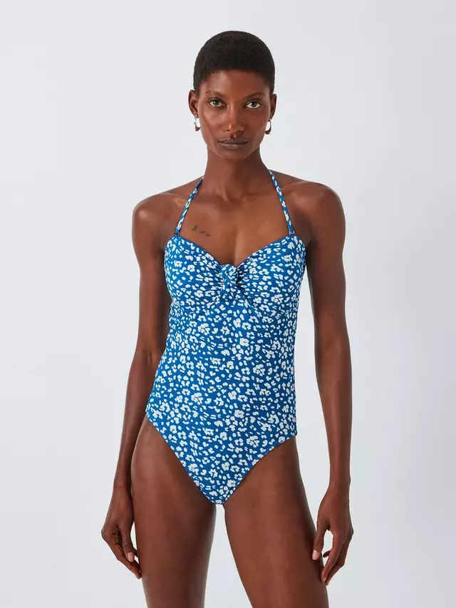 

Купальник John Lewis Animal Print Bandeau, синий
