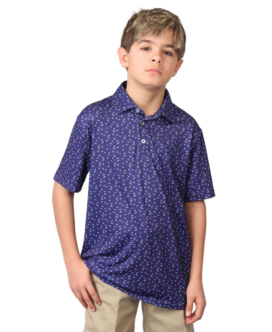 

Детская футболка-поло темно-синего цвета с булавкой для гольфа Tailorbyrd, Navy