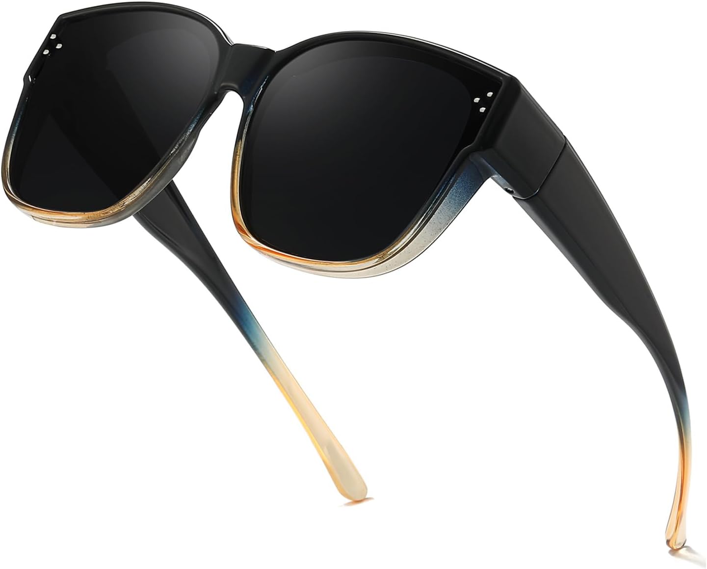 

Солнцезащитные очки VIEWBETTER для женщин и мужчин, надеваемые поверх очков с диоптриями, поляризованные, с защитой от УФ-излучения SG3092, A05 Black Gradient Blue Brown