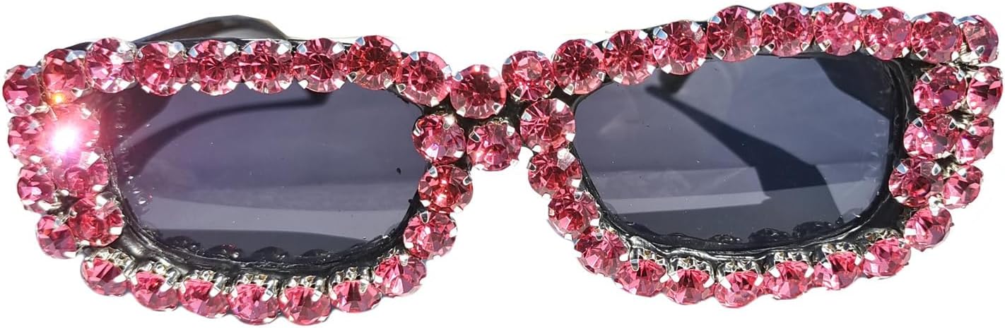 

Солнцезащитные очки Helena прямоугольной формы с бриллиантами, квадратные солнцезащитные очки со стразами, винтажные женские блестящие солнцезащитные очки для вечеринок, Pink 2