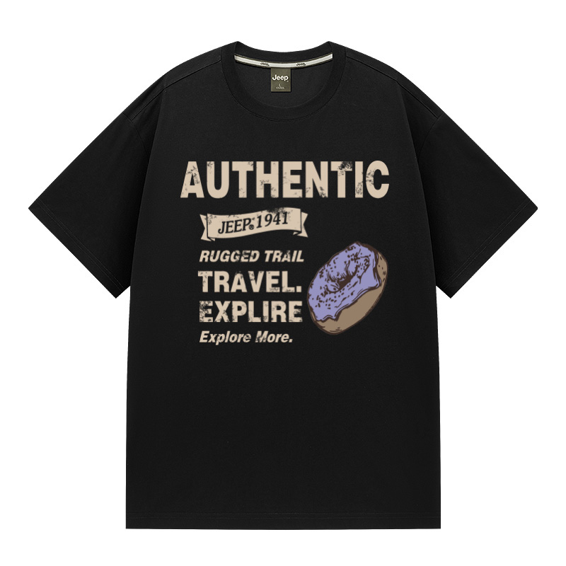 

Футболка Unisex Crew Neck тонкая прямая посадка Jeep, pure черный