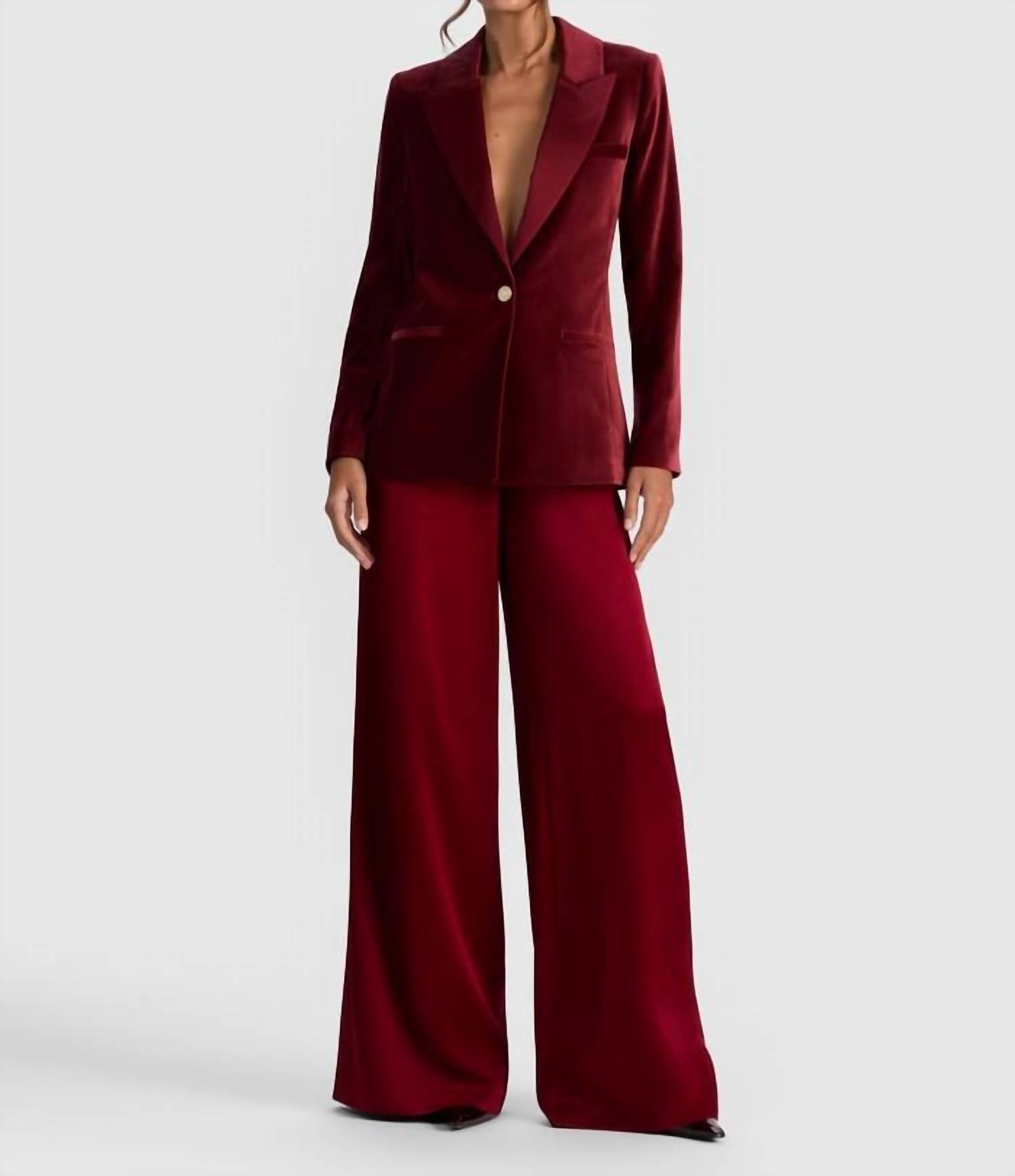 

Alice + olivia Приталенный блейзер Сайласа цвета бордо