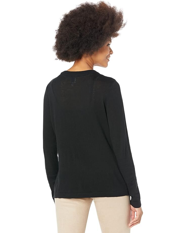 

Свитер NIC+ZOE Crew Neck Lone Sleeve Sweater Tee, цвет Black Onyx
