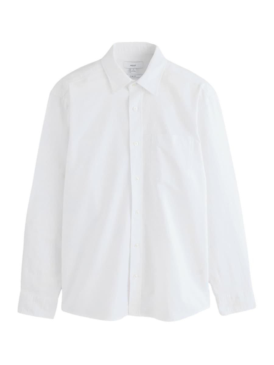 

Рубашка Slim Fit на пуговицах Next, белый