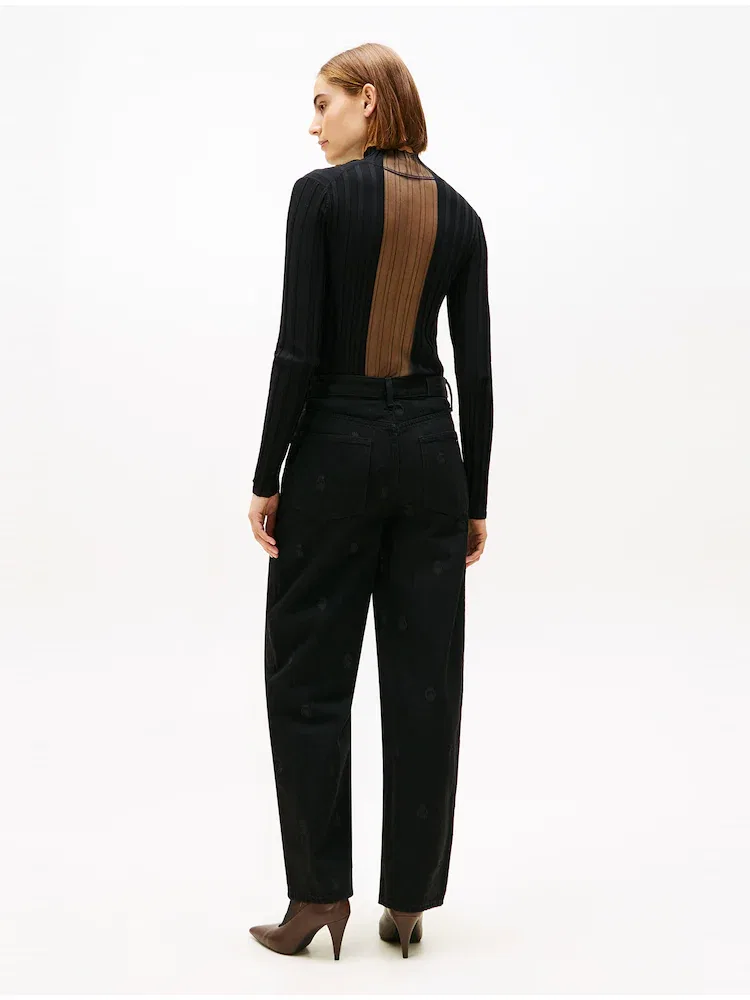 Джинсы с вышивкой Barrel Fit TOMMY HILFIGER, Black — фото 2