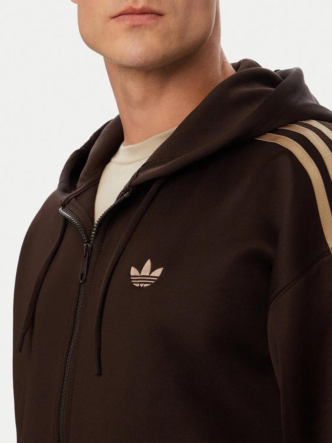 Мужской свитшот оверсайз adicolor Spacer Adidas, темно-коричневый — фото 4