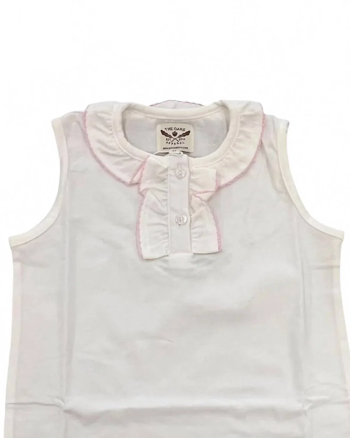 Детская майка для девочек с оборкой Lucy Top THE OAKS APPAREL, White — фото 2