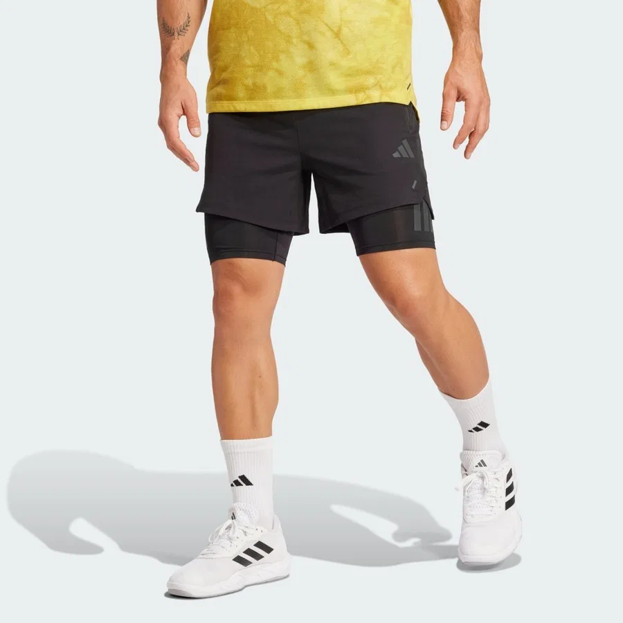 Спортивные шорты 2-в-1 с леггинсами PrimeLift, adidas, Черный