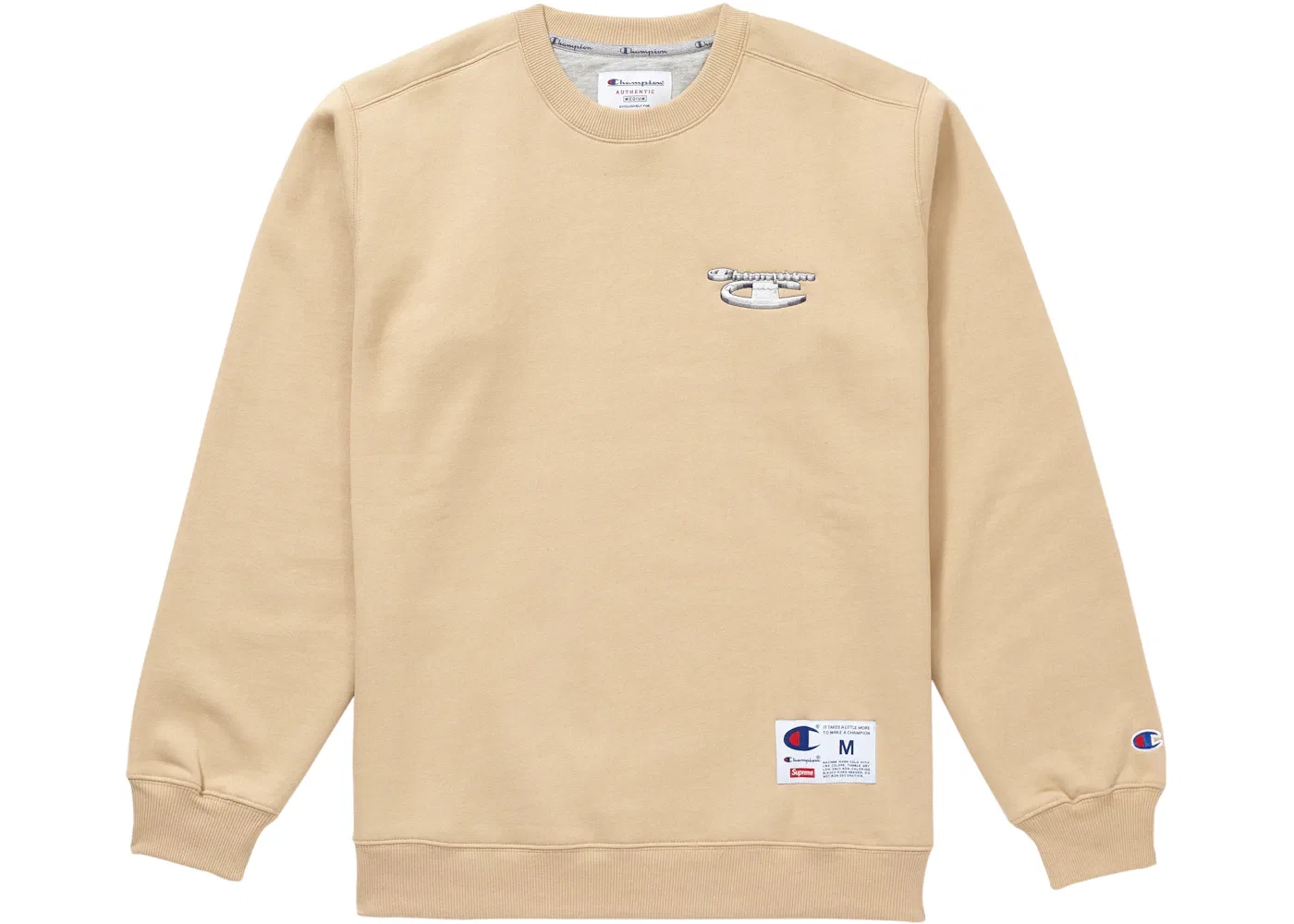 Мужской свитшот с металлическим принтом Supreme Champion 3D Metallic Crewneck, Tan