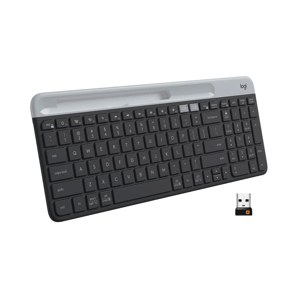 

Клавиатура беспроводная Logitech K580, с подставкой, английская раскладка, тёмно-серый