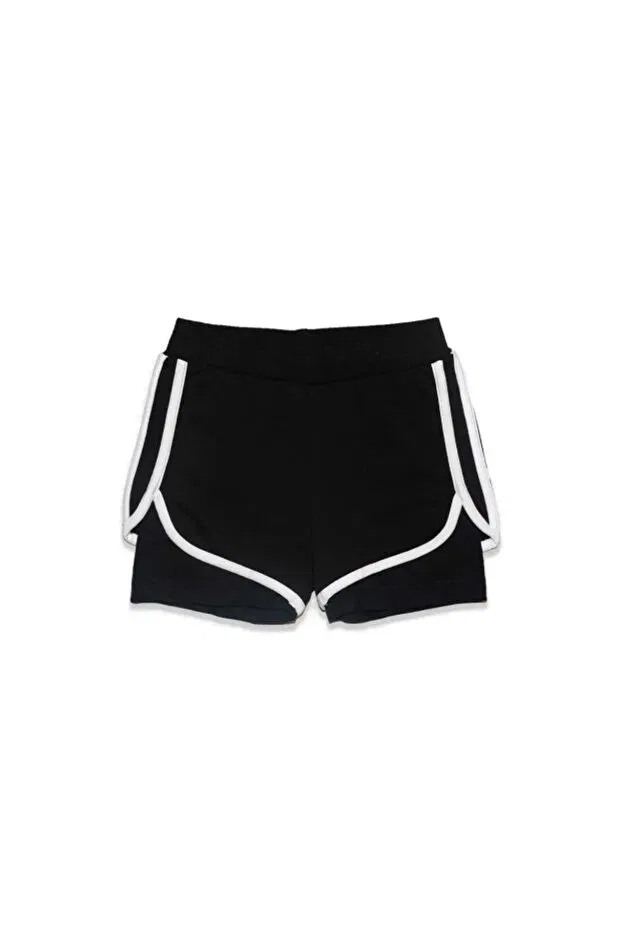 Детские шорты для девочек с резинкой на талии Lovetti, Black Black — фото 2