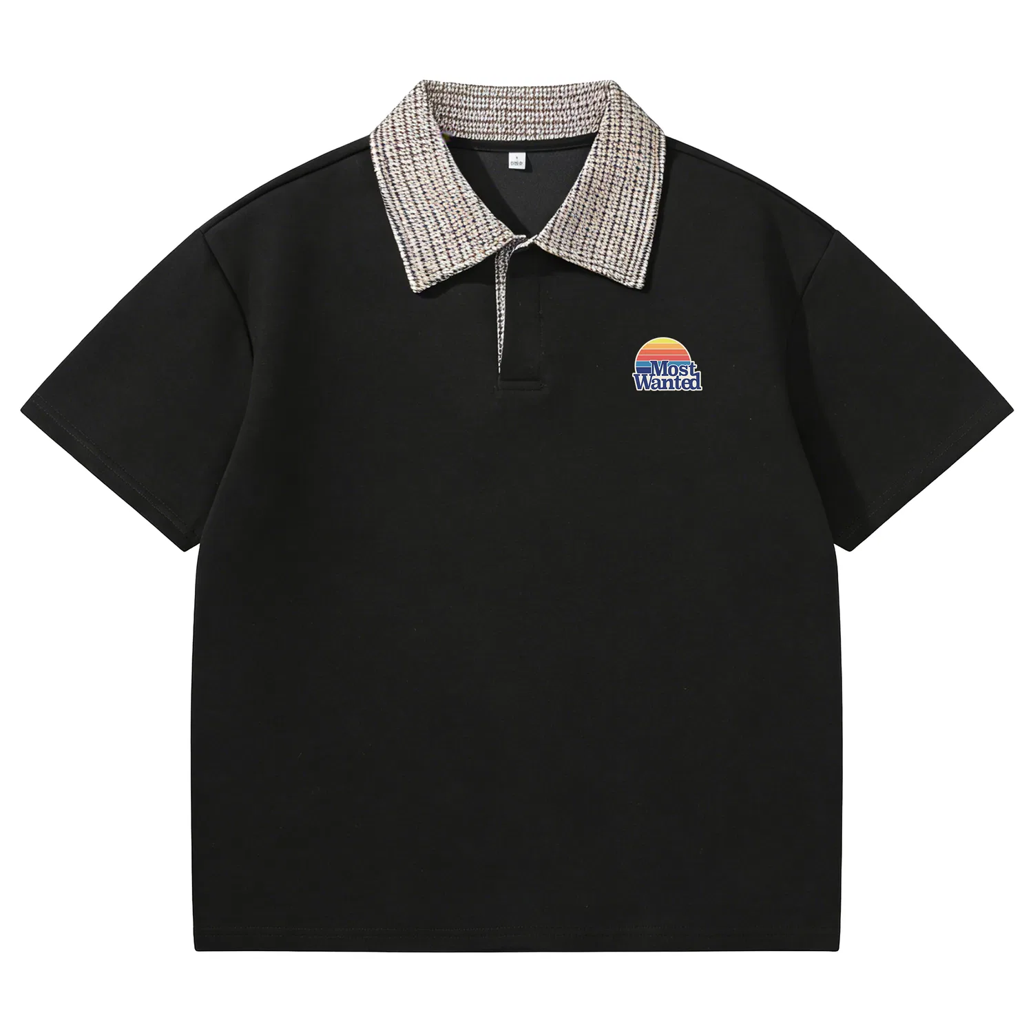 Детское поло с принтом Classic Rainbow MostwantedLab, Black