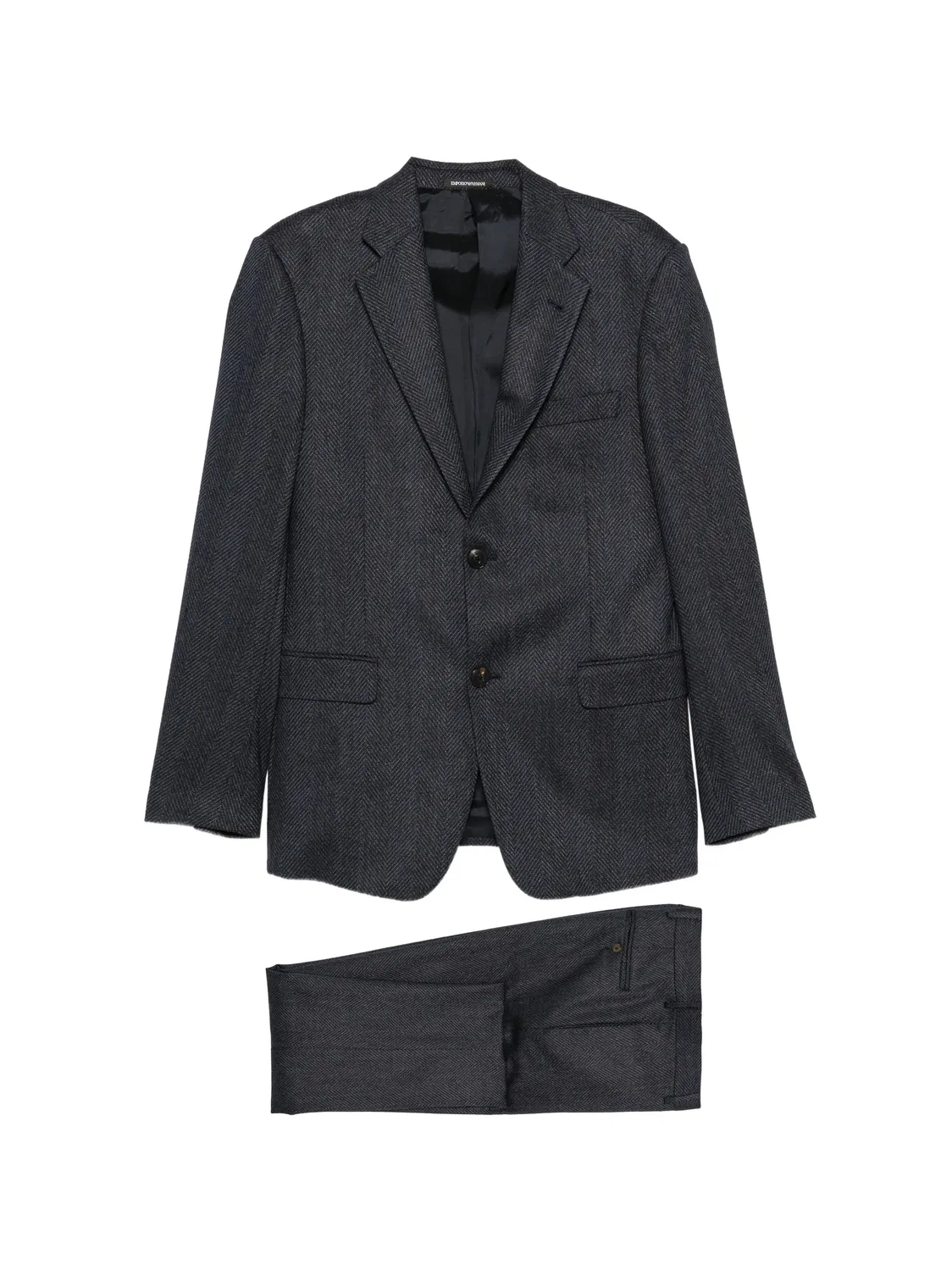 Костюм в елочку из шерсти Emporio Armani, серый