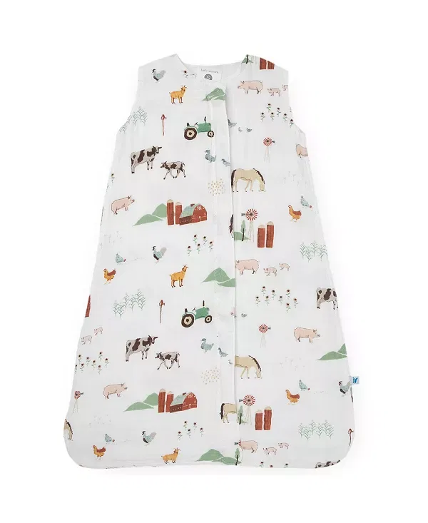 Детский спальный мешок хлопковый муслиновый Unisex cotton muslin sleep bag Little Unicorn, Farmyard