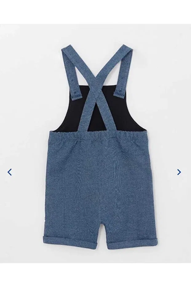 Детский комбинезон хлопковый Strappy bugs bunny printed unisex baby/children's salopet Oliveyoumom, Blue — фото 2