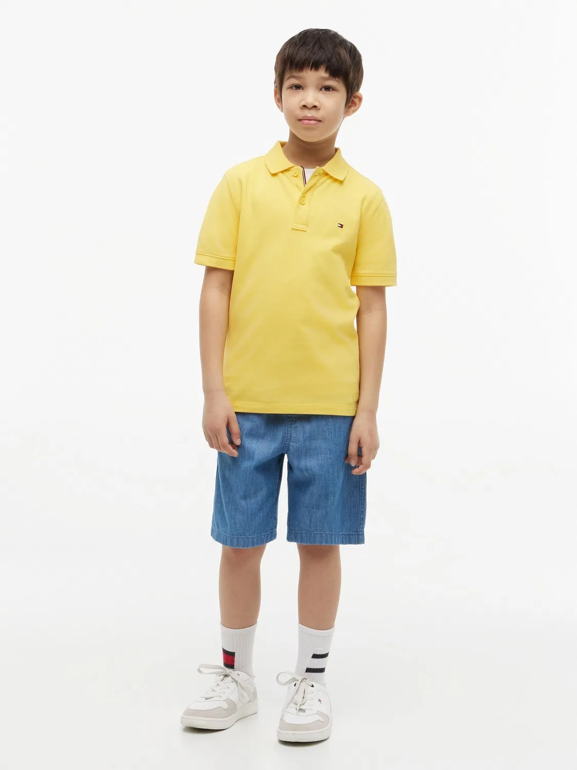 Поло Tommy Hilfiger Essential Regular Fit, желтое — фото 3