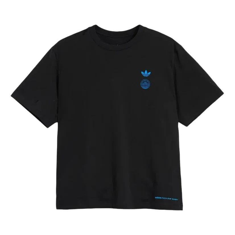 Мужская футболка с принтом Adidas x Bad Bunny DtMF Tour Merch Madrid T-Shirt, черный — фото 2