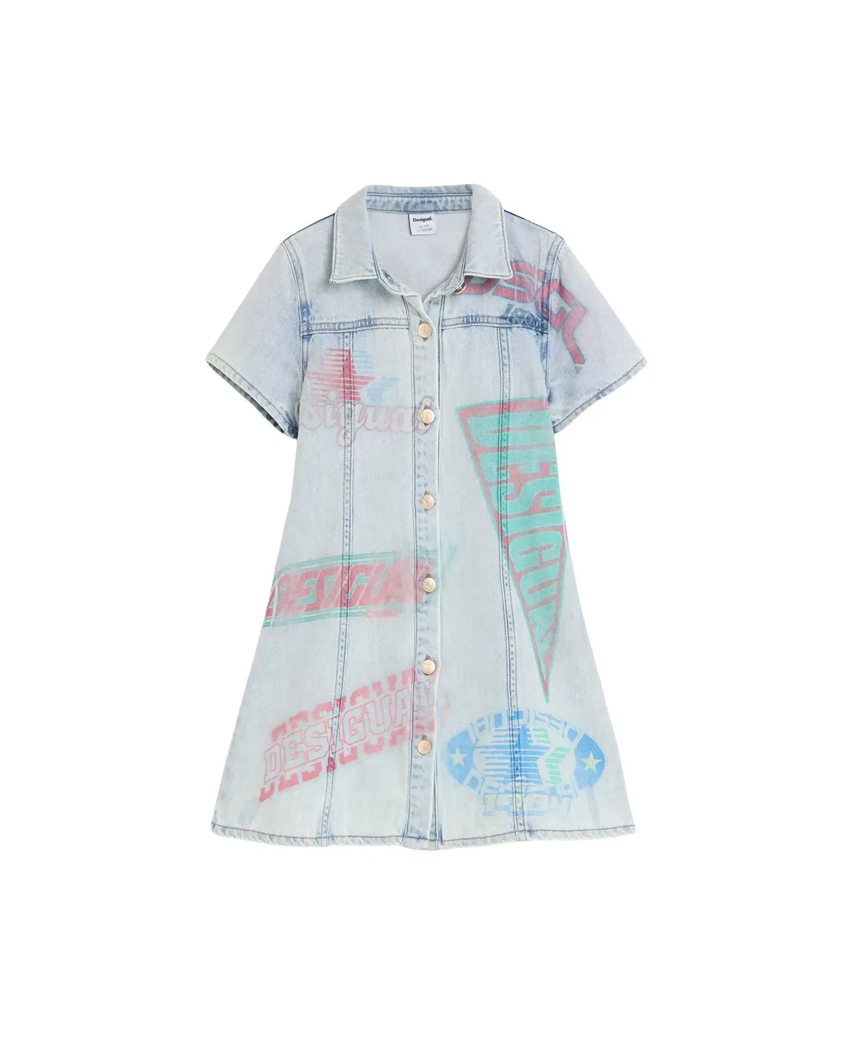 Детское платье для девочек джинсовое с принтом Desigual, Azul