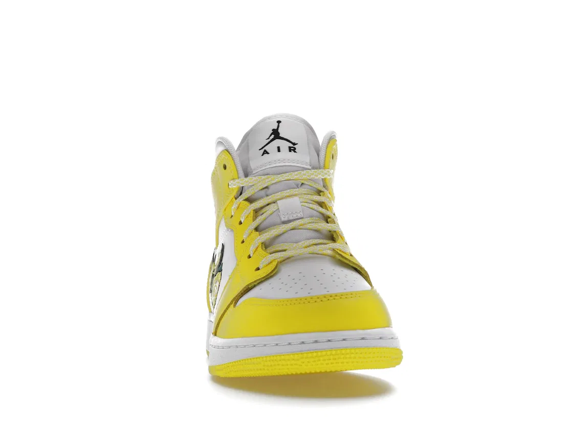 Детские кроссовки с принтом Jordan 1 Mid Jordan, Dynamic Yellow/Black-White — фото 2