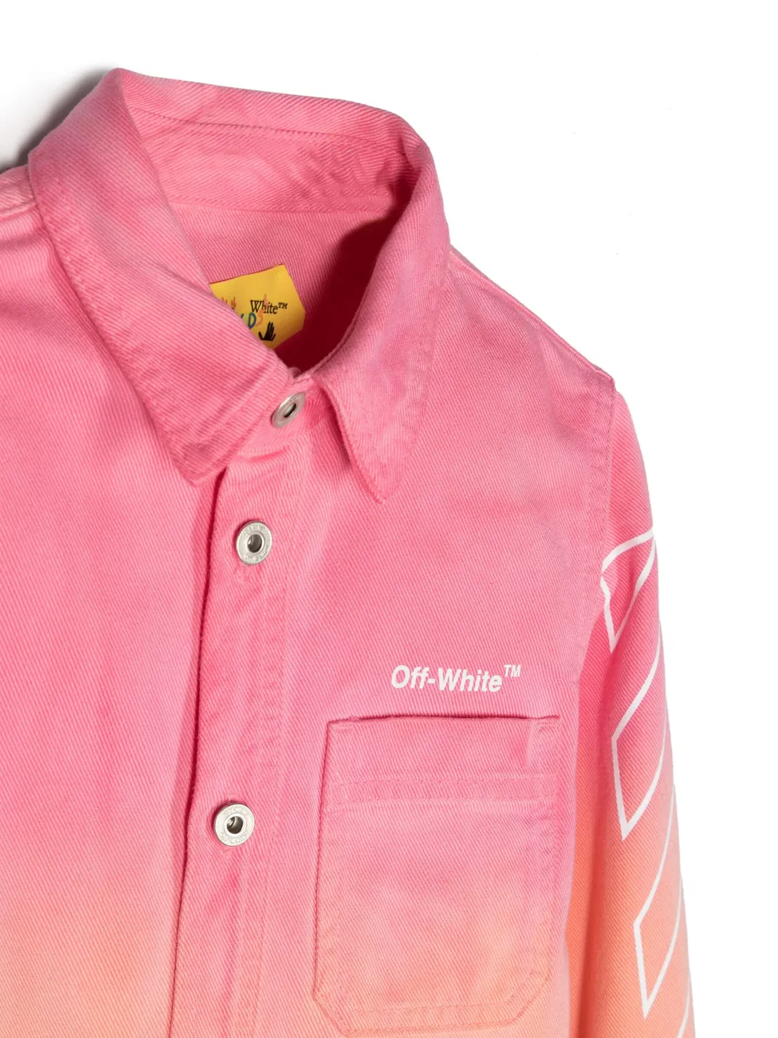 Рубашка с длинными рукавами в стиле Ти-Дай OFF-WHITE, розовый — фото 3