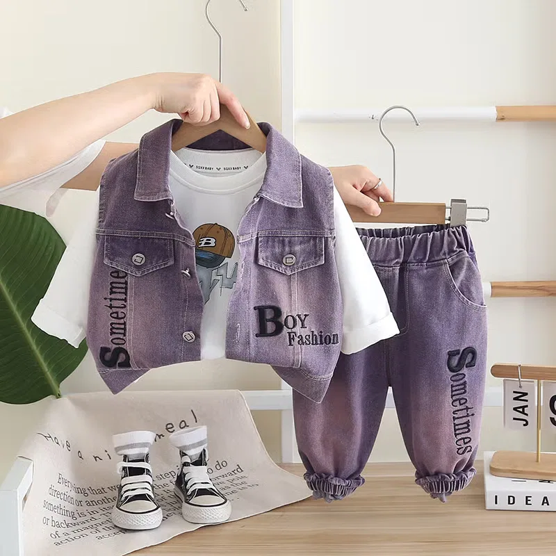 Комплект детский с длинным рукавом из 3 предметов 2-5 лет Chicpoint, фиолетовый