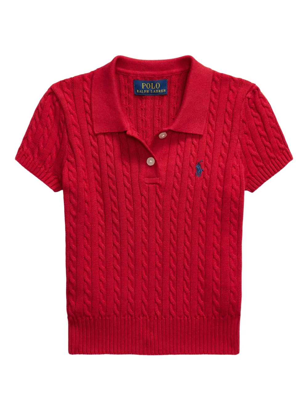 

Свитер-поло с косичной вязкой POLO RALPH LAUREN KIDS, красный