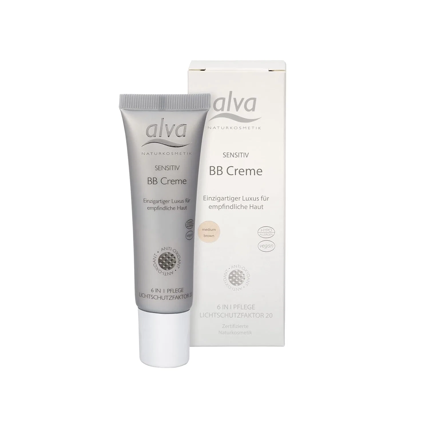 BB крем для чувствительной кожи Alva Naturkosmetik, 30 мл, Medium Brown