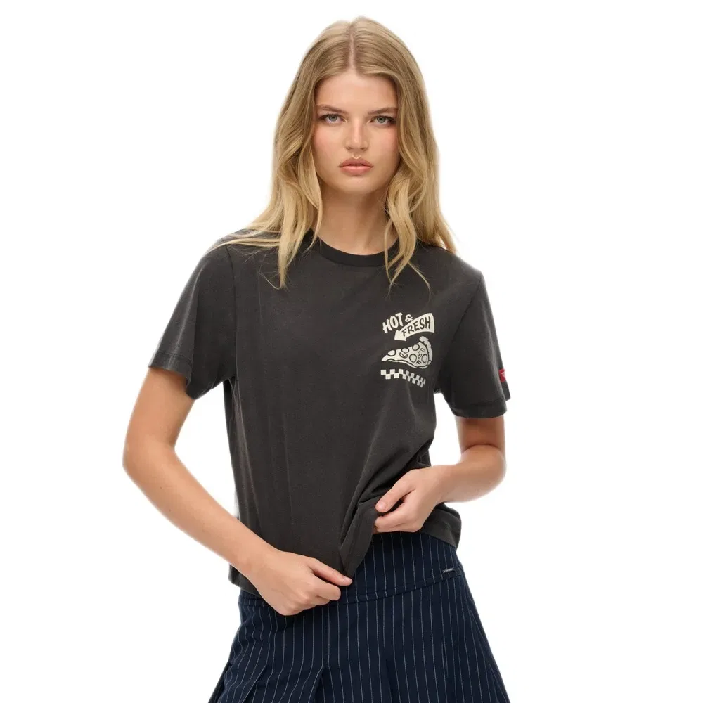 Футболка с коротким рукавом Roadside Trade Relaxed Superdry, черный