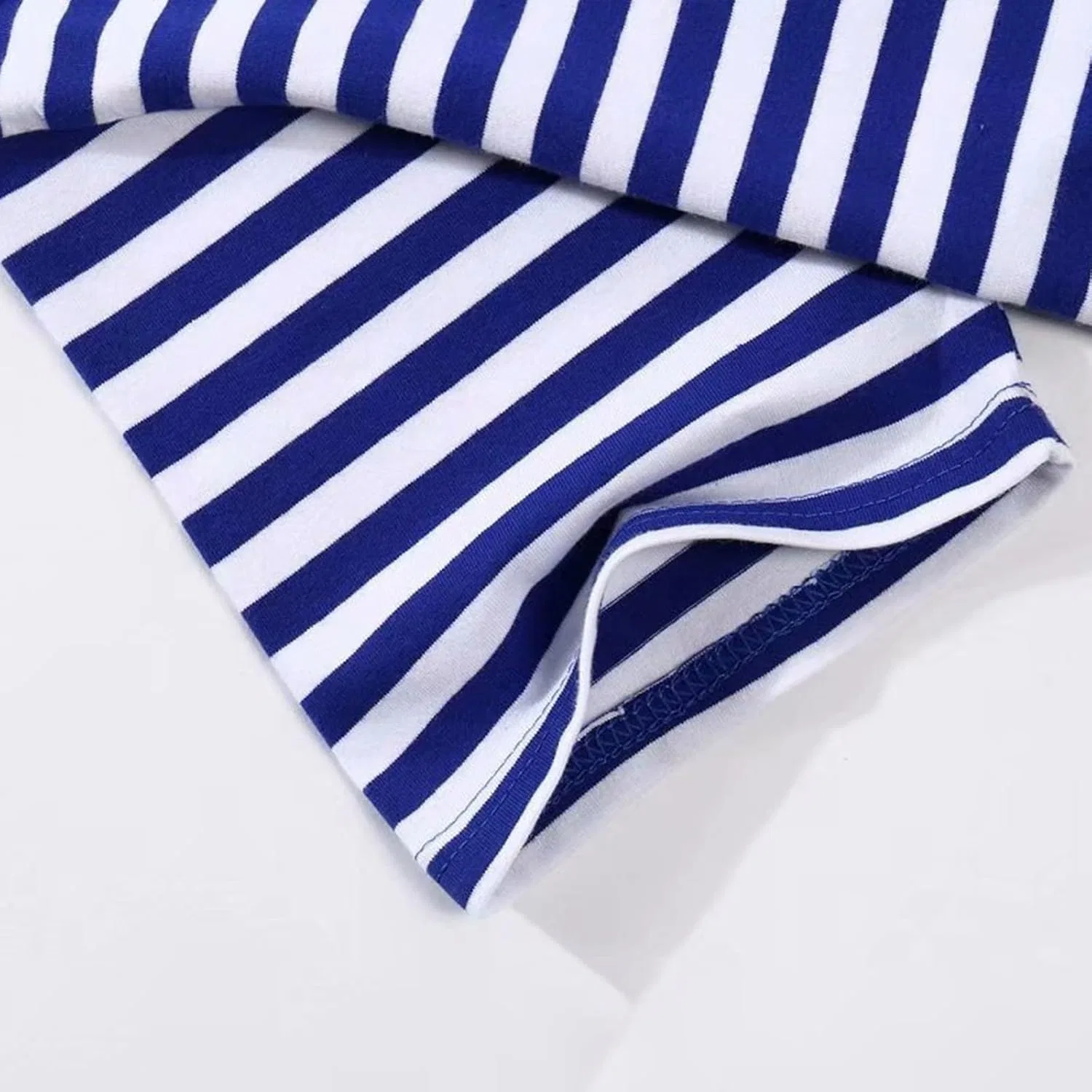 Мужская футболка с полосками, длинный рукав, хлопковая смесь, Regular Fit, Blue — фото 4