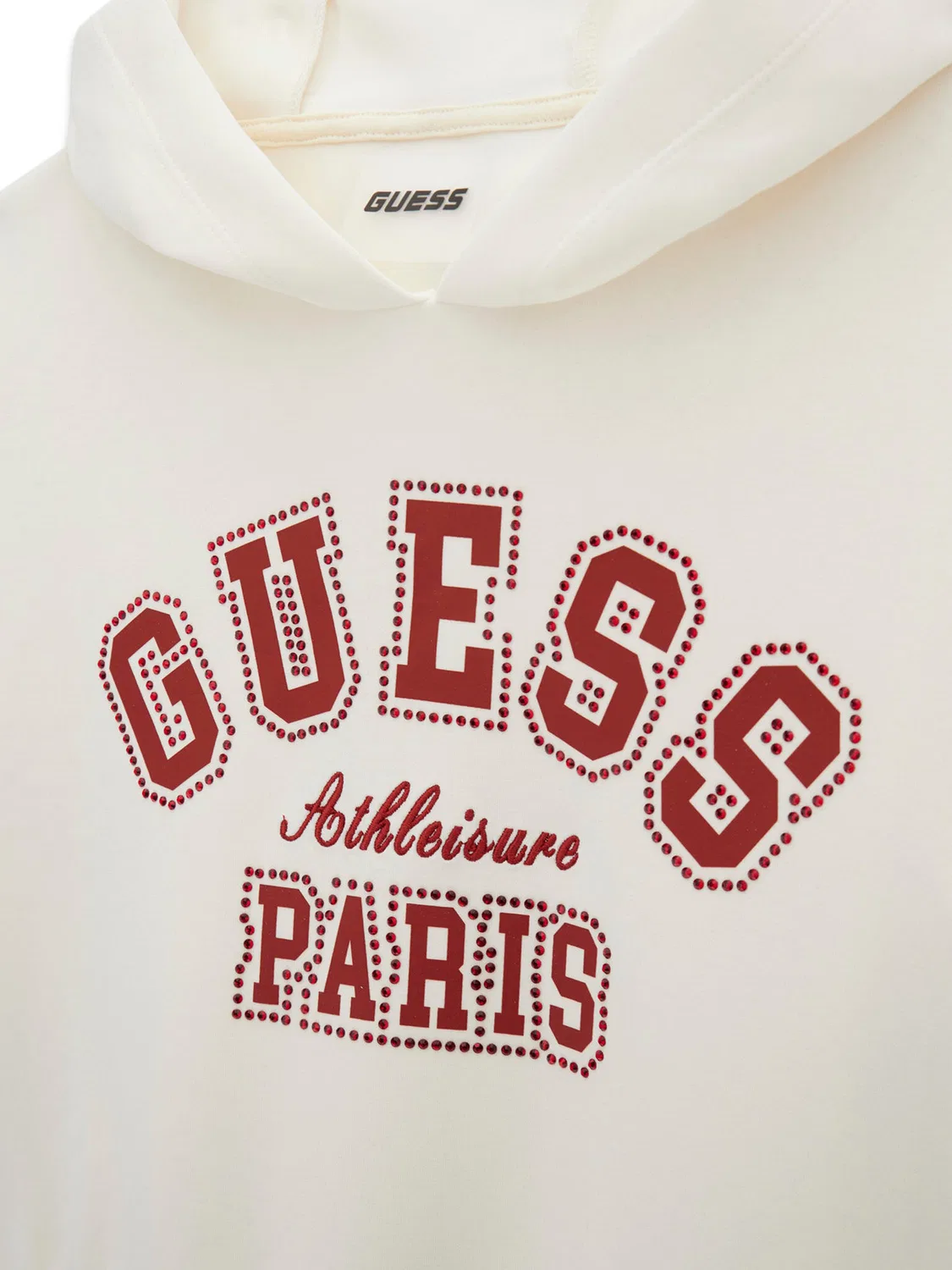 Свитшот цвета экрю стандартного кроя для девочки Guess, кремовый — фото 3