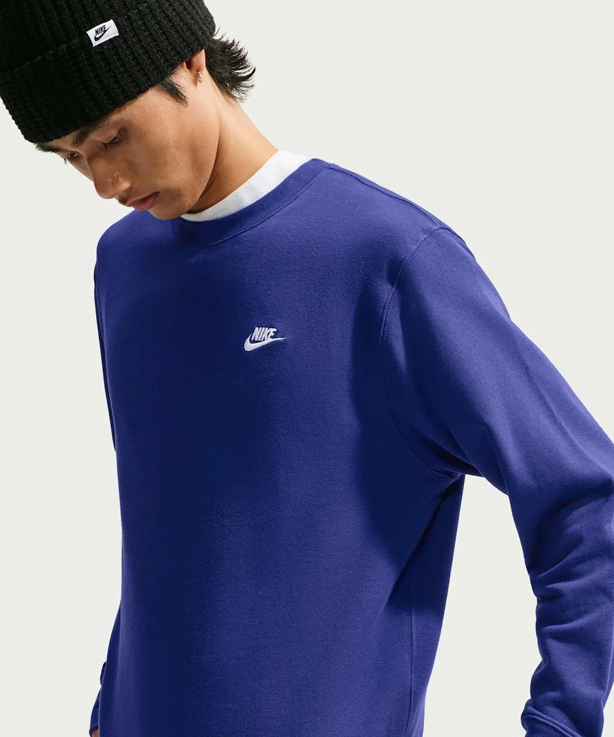 Мужской свитшот из французского футера с длинным рукавомNike Club, Deep Royal Blue
