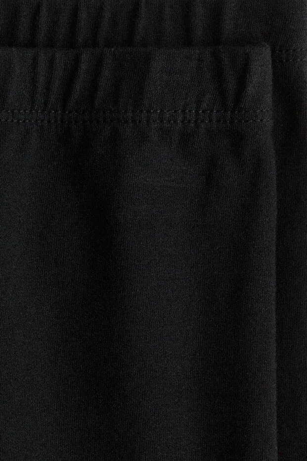 Детский комплект шорт для девочек 2 pack short tights H&M, Black — фото 2