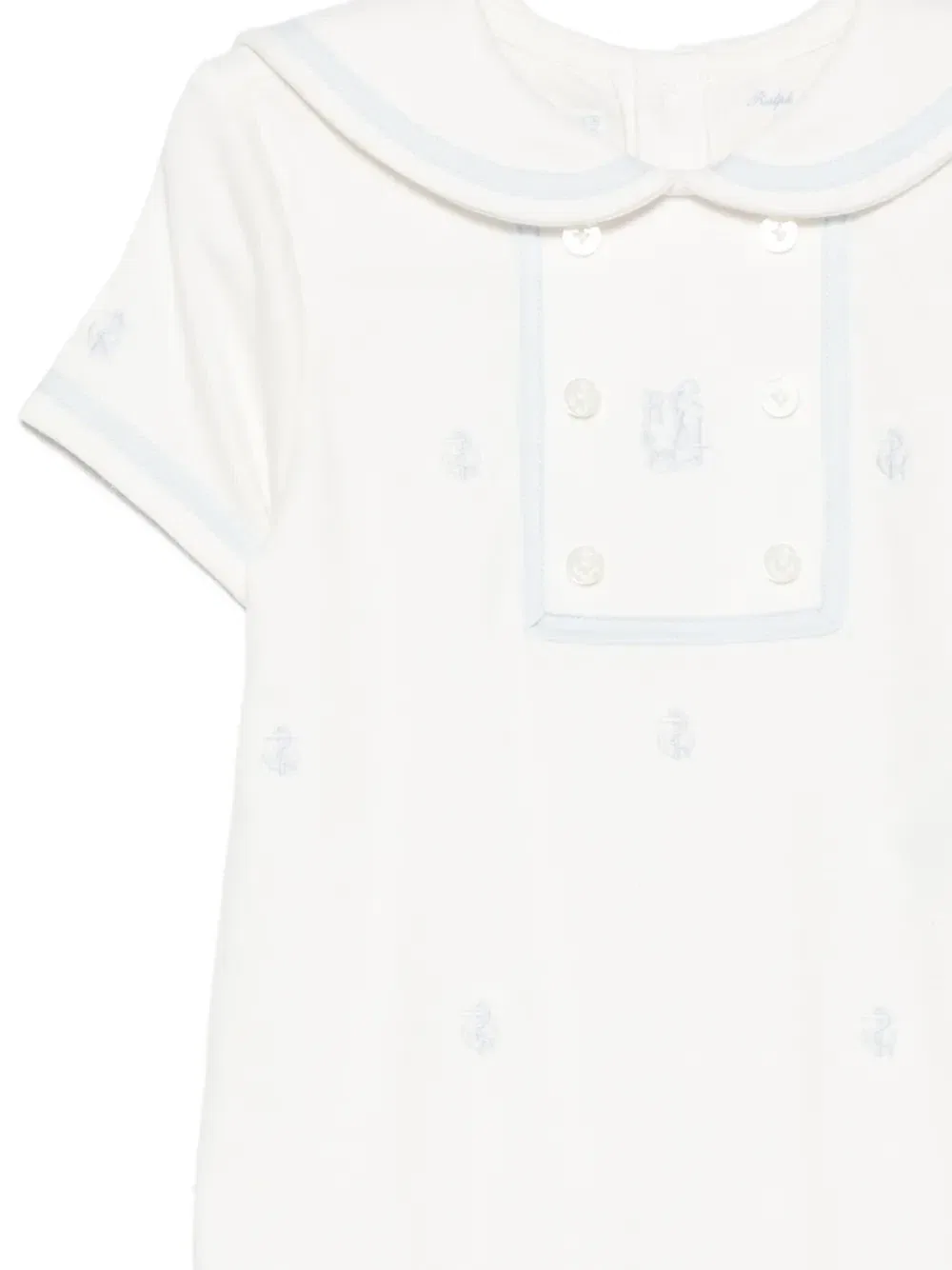 Комбинезон с вышивкой якоря и матросским ворником Polo Ralph Lauren Kids, белый — фото 3