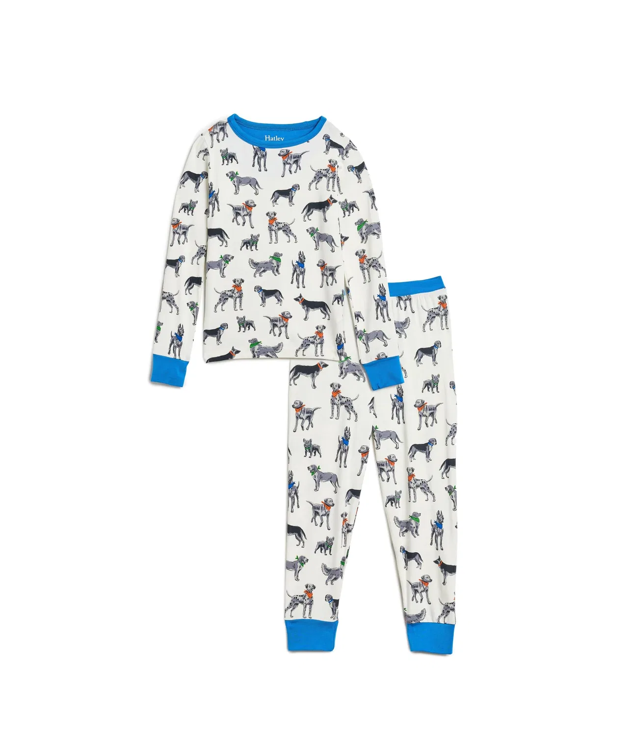 Комплект бамбуковой пижамы Bandana Dogs (для малышей/детей постарше) Hatley Kids, Off White