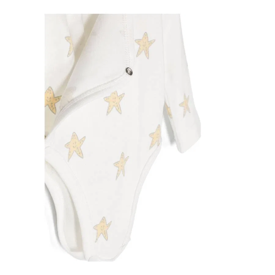 Комплект нижнего белья с принтом Starfish-Print Long Sleeve Set Stella McCartney, Ivory/Colourful — фото 3