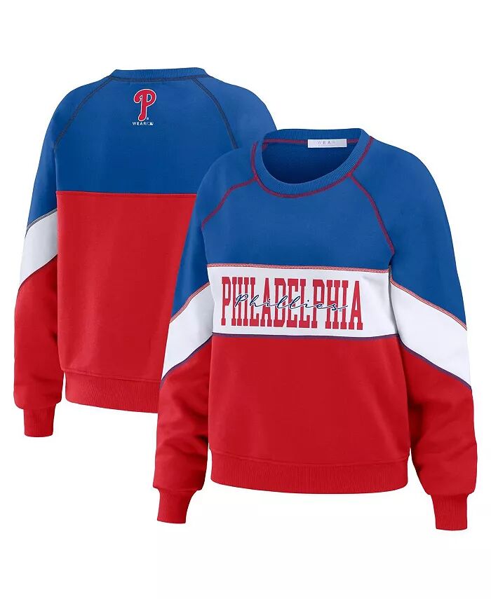 

Женская королевская красная толстовка-пуловер Philadelphia Phillies с круглым вырезом WEAR by Erin Andrews